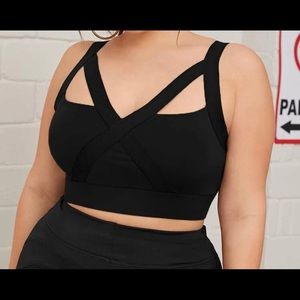 Plus size crisscrossed sports bra